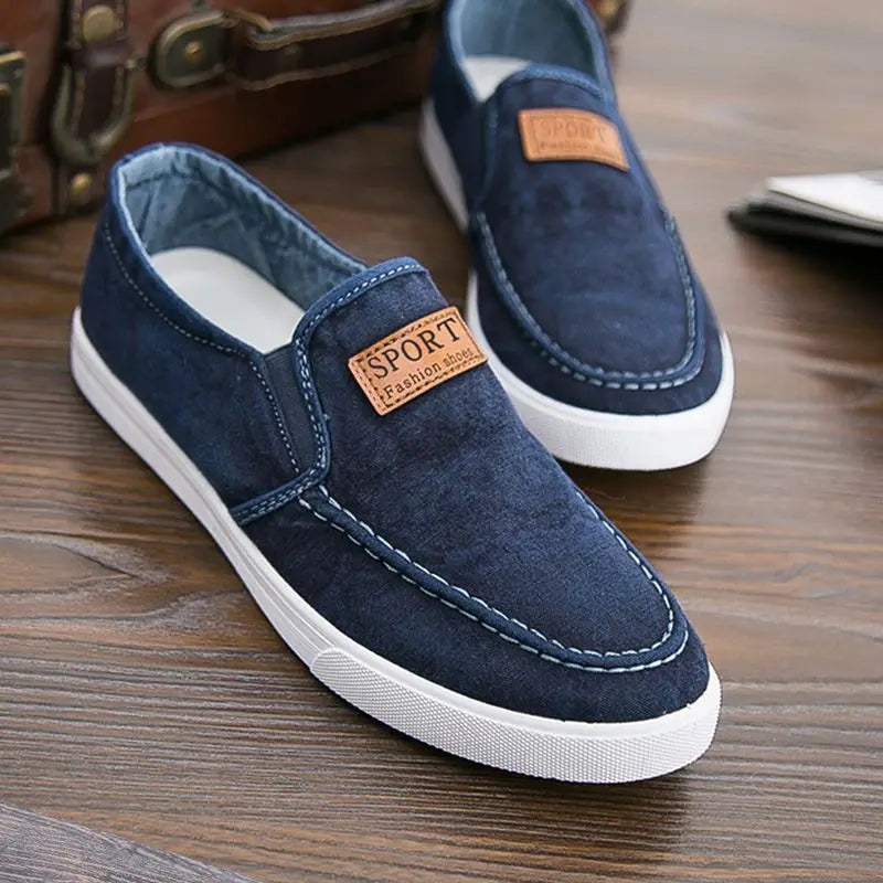 Men's Breathable Canvas Loafers – Lightweight Denim Slip-On Sneakers, Casual Walking Flats for Spring/Summer