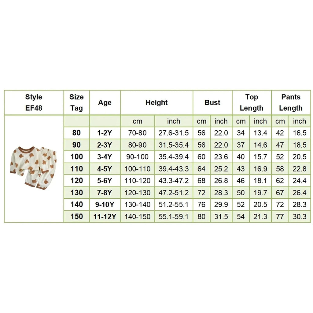 Casual Home Clothes For Child Spring Summer Thin Pajamas Suit Cartoon Tops+Pants 2 Piece Set Baby Boys Girls Cute Sleepwear