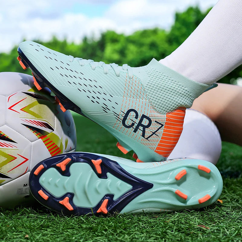 Men/Women Professional Soccer Cleats Anti-slip FG Studded Football Boots Breathable High-Top Training Shoes