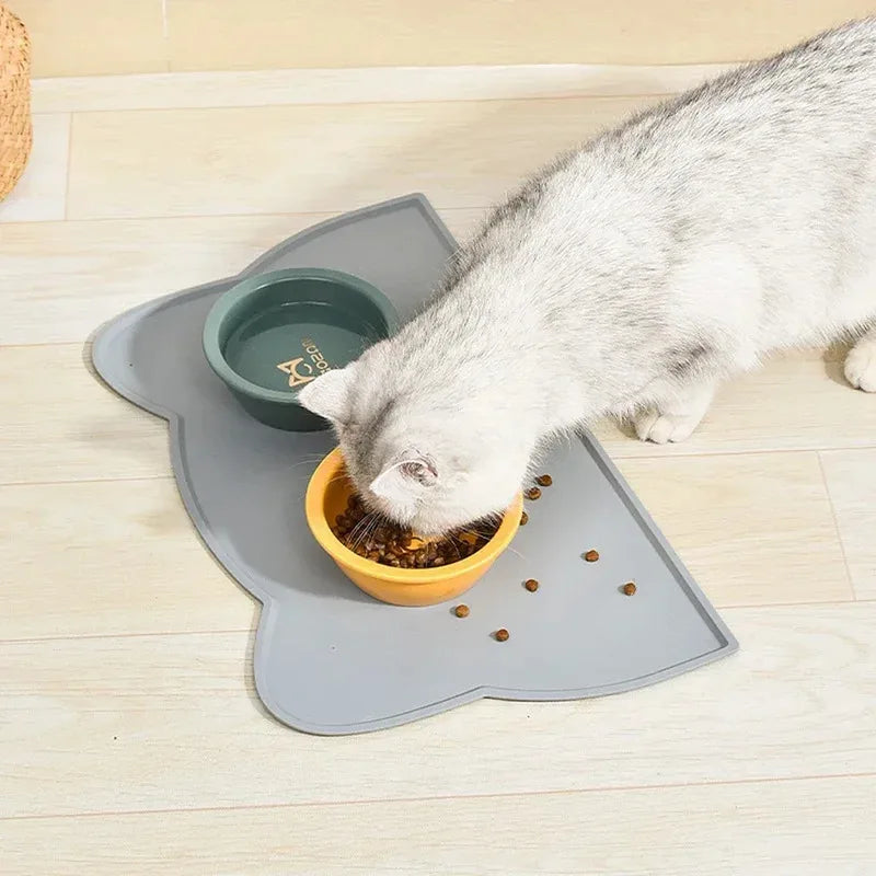 Silicone Pet Feeding Mat – Non-Stick, Waterproof, Anti-Spill Tray Pad for Dog & Cat Bowls