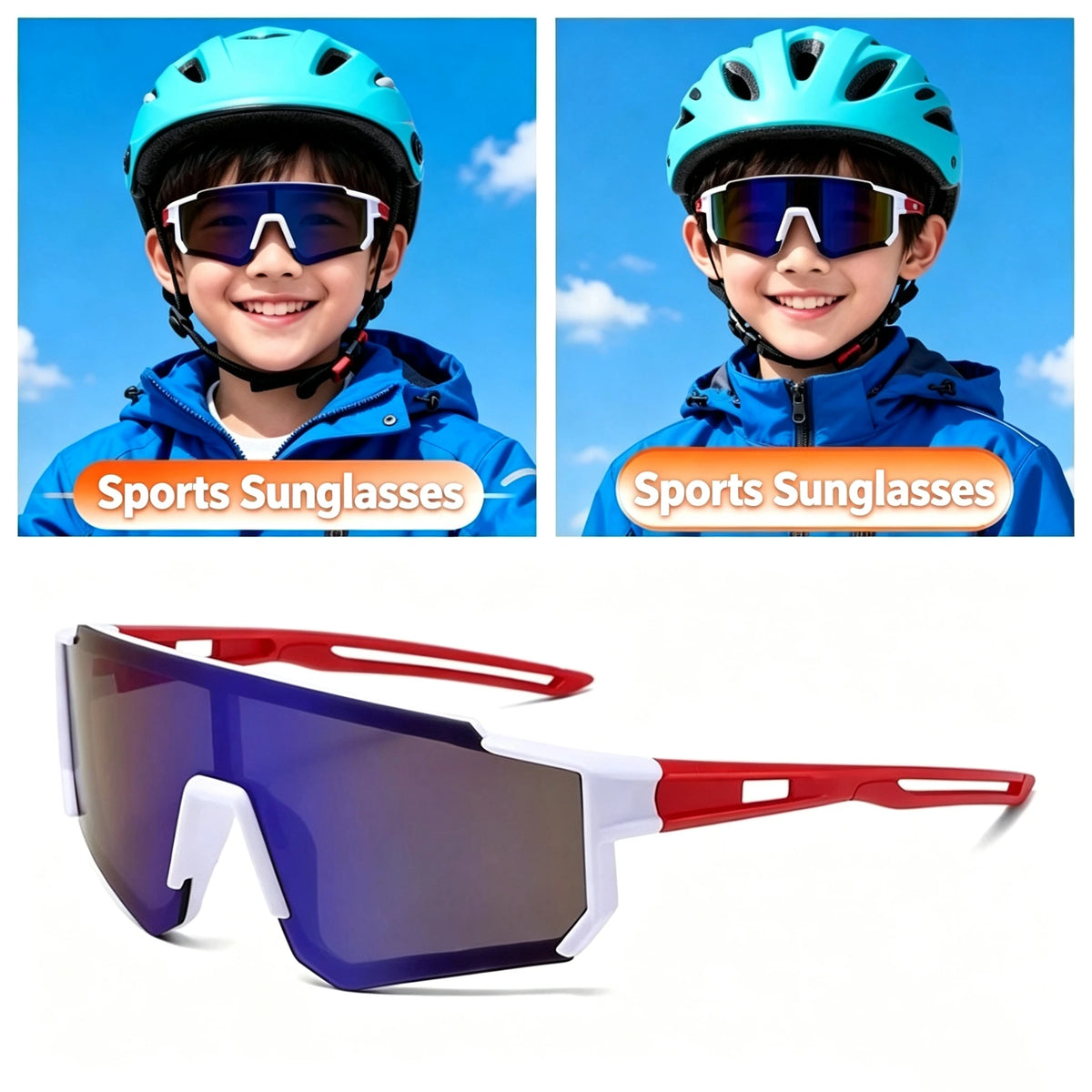Cycling Sunglasses For Children Kids Riding Sun Glasses For Boys Girls Fashion Outdoors Windproof Goggles UV Resistant Shades