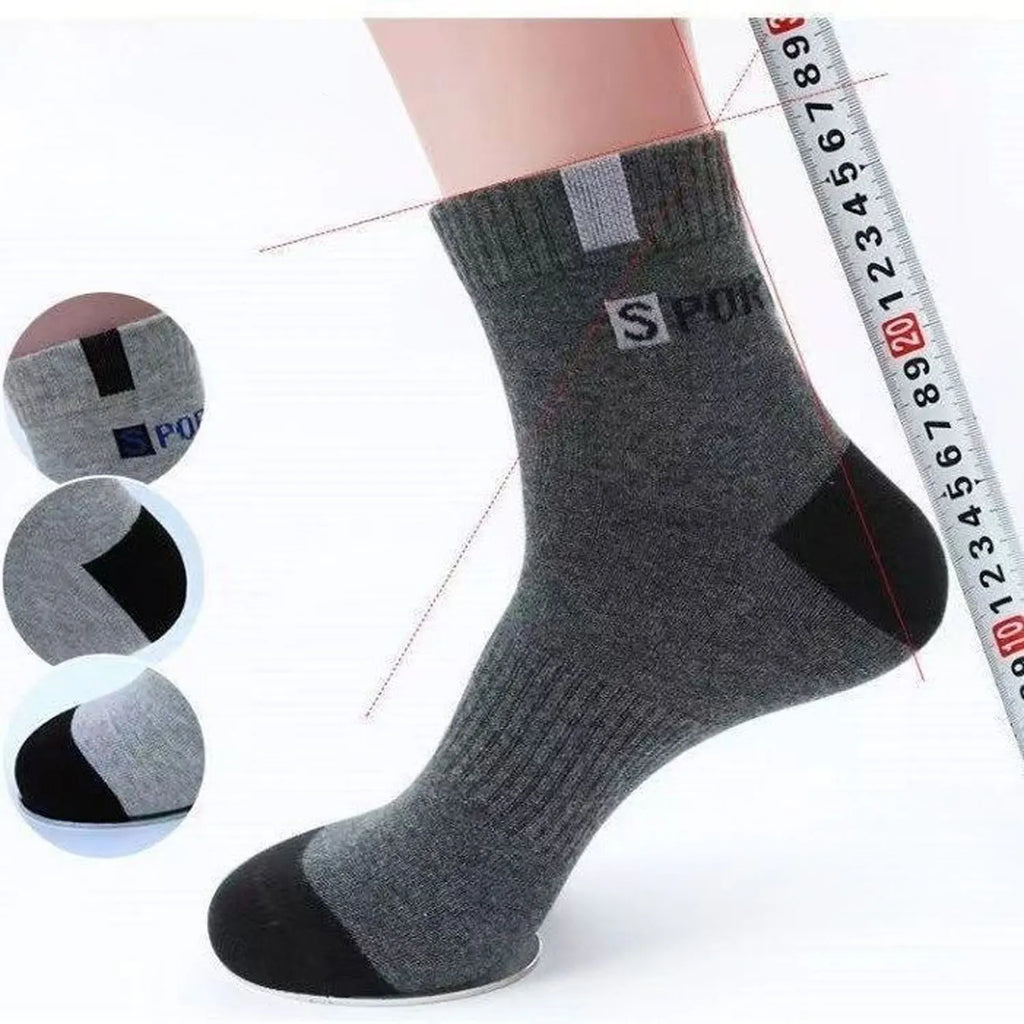Socks for Men Sport Breathable Soft Letter Fashion Sneakers High Elastic Middle Tube Stocking Towel Sox Summer Running