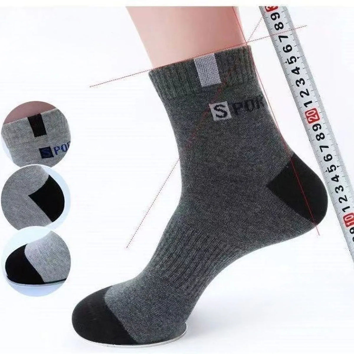 Socks for Men Sport Breathable Soft Letter Fashion Sneakers High Elastic Middle Tube Stocking Towel Sox Summer Running
