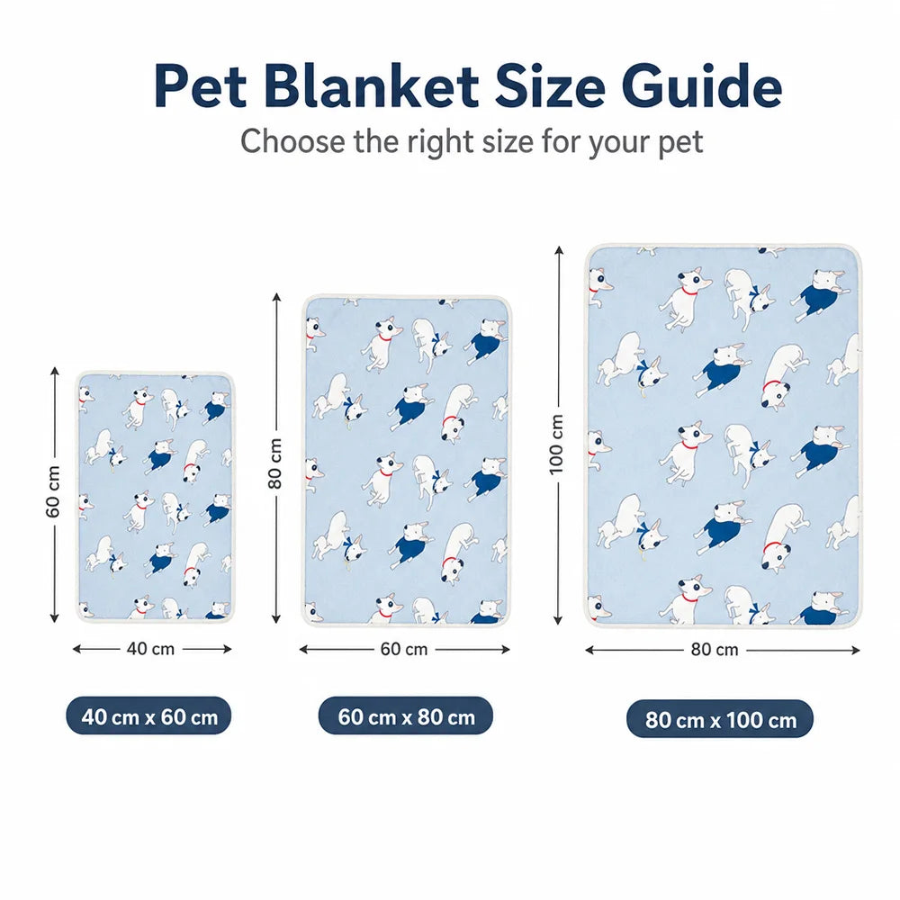 Soft Flannel Pet Blanket Cute Bulldog Print Warm Dog Bed Mat Cat Cover Breathable Sleeping Pad for Puppy Kitten Hamster Supplies