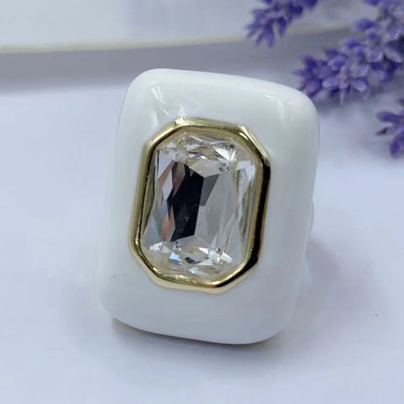 RING JEWELRY Gold Plated High Quality 18k Gold Women's Party Ring Accessories High Quality Gives A Beautiful Gift White