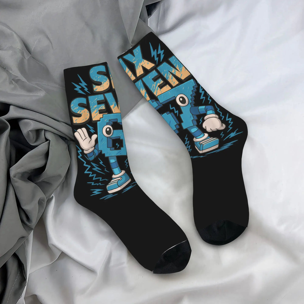 Adults Men Socks Meme 67 Six Seven 6 7 Italian Brainrot  Stockings Winter Novelty Warm Soft Socks Sports Anti Bacterial Socks