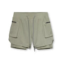 Men's Sports Shorts Sportswear Double-deck Running Shorts 2 In 1 Athletics Bottoms Summer Gym Fitness Training Jogging Pants