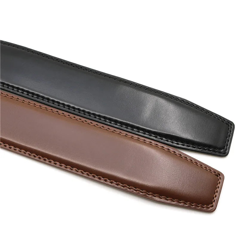 Men's Automatic Buckle Belts No Buckle Belt Brand Belt Men High Quality Male Genuine Strap Jeans Belt 3.5cm Mens Belts Luxury