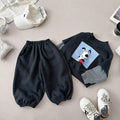 Kids Fake Two‑Piece Sweatshirt Sets 2026 Autumn Boys Girls Cartoon Print Striped Long Sleeve Top+Pants 2PCS Children Tracksuit