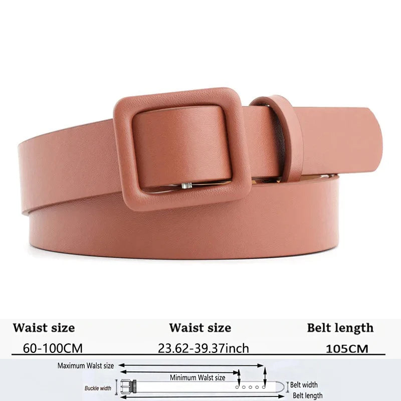 Women's Trousers Belt Fashion PU Leather Black Waistband High Quality Trend Woman Waist Belts Durable Working Belts DT077