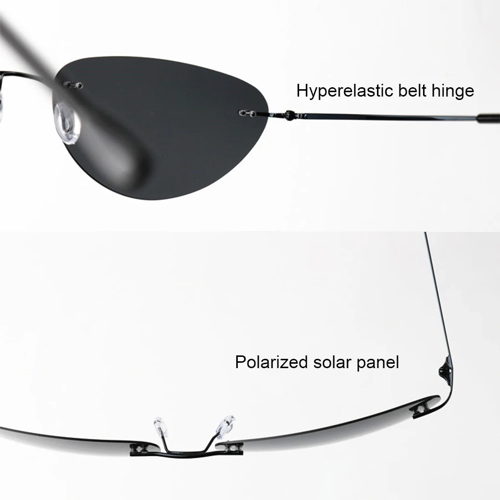 Cool Lightweight Matrix Style Sunglasses For Men Polarized Lens Frameless UV And Glare Protection