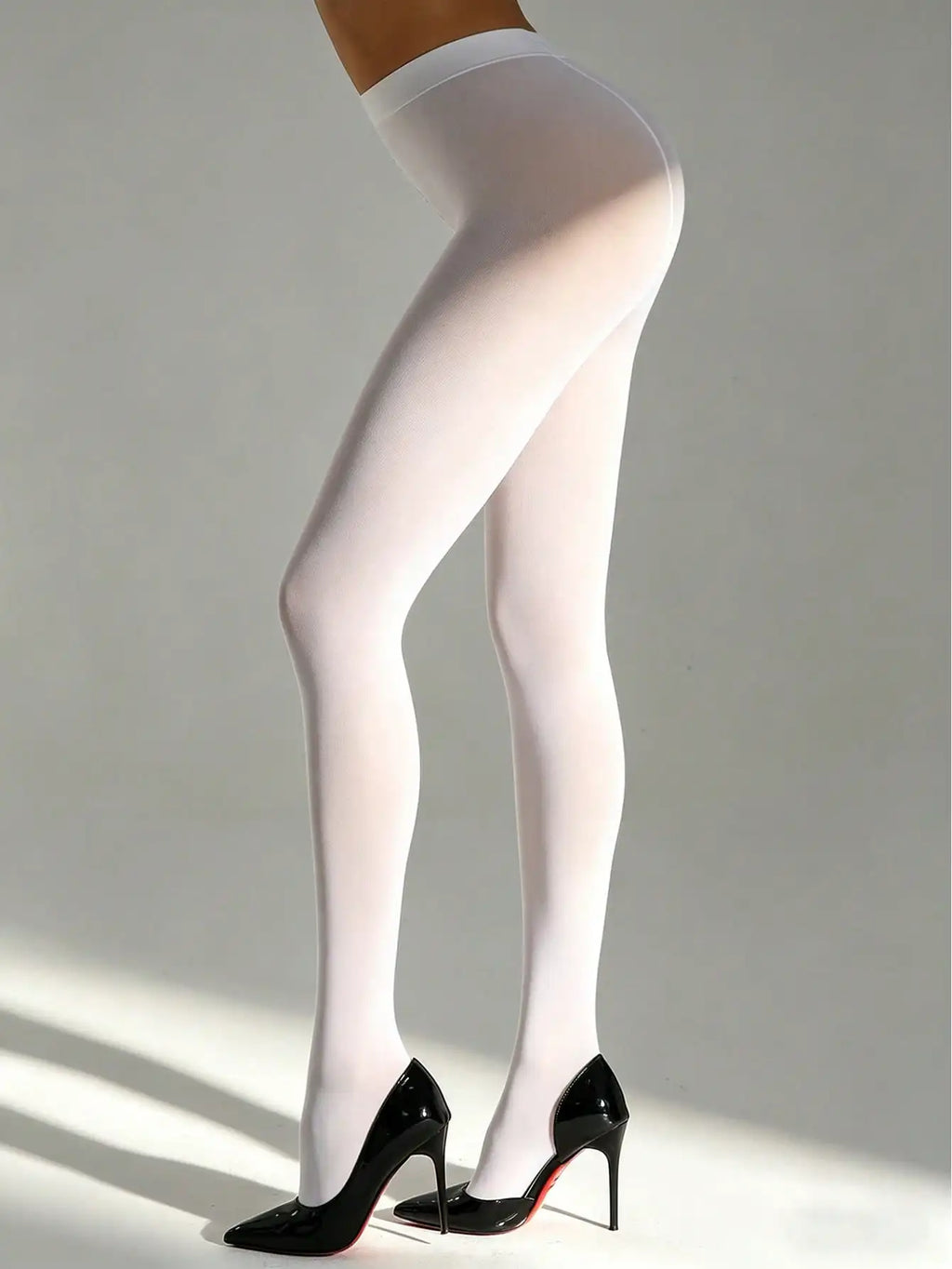 1 Pair Women White Tights S-XL High Waist Slimming Stretchy Pantyhose