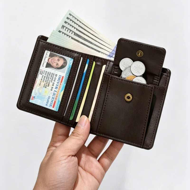 Men Wallets with Coin Pocket Man Wallet Purses Bank Credit Card Holders Card Wallets ID Card Holder Mini Bag Card Case Small Bag