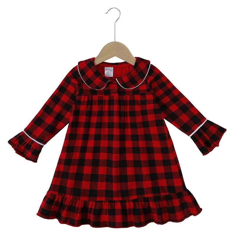 Christmas Pyjamas Sets for Kids 1-13 Years Cotton Loungewear Sibling Pajamas Winter Baby Boys Girls Soft Plaid Children Clothes