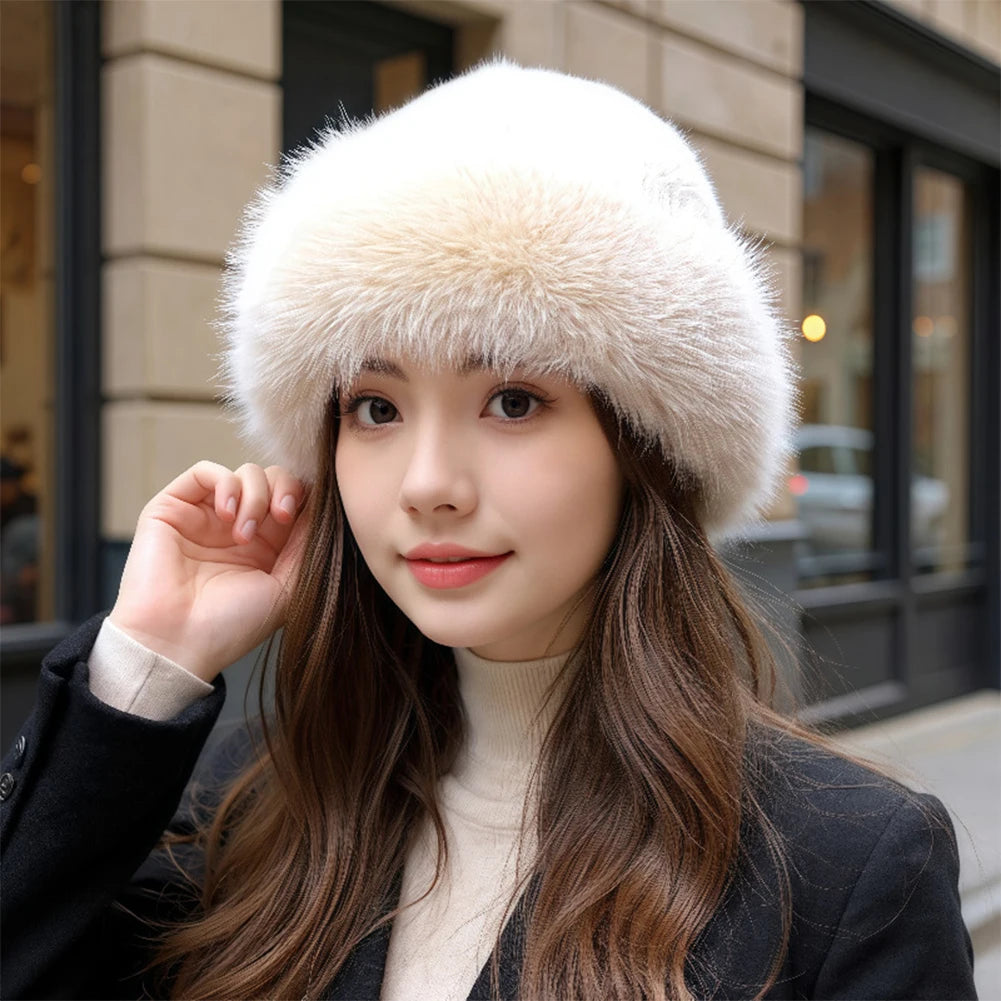 Furry Hats For Women, Autumn/Winter Korean Style Warm Hats, Solid Color Flattering Mongolian Hats Thickened Winter Outfits
