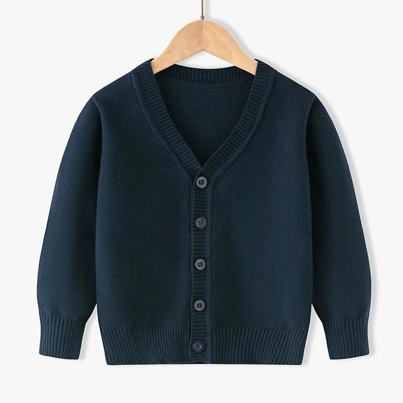ZOETOPKID Winter Boys Knitted Sweaters Big Kids Clothes 2024 Autumn Children Cotton Pullover Teen Solid Knitwear Coats