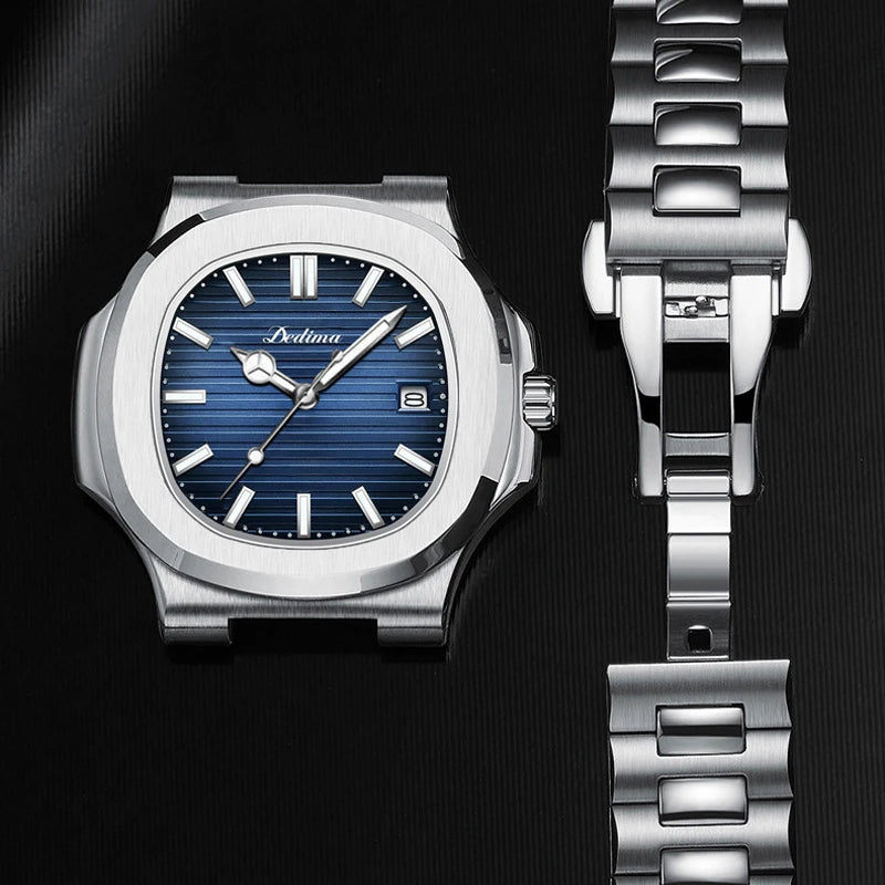 Men Quartz Watch High end Fashion  Male Business Wristwatch Ultra Thin Steel Band Waterproof Luminous Quartz Watches Boy Gifts