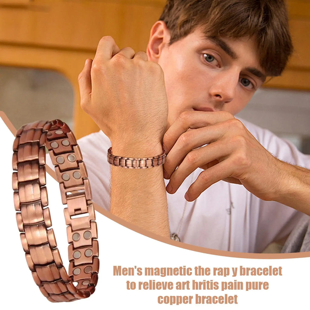 Magnetic Bracelets for Men Pure Copper Magnetic Bracelet Jewelry Arthriti s Pain Relief Jewelry Accessories for Running Sports