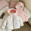 Kids Reversible Puffer Jacket – Thick Fleece Lined Winter Coat with Cartoon Print, Warm Short Outerwear for Toddlers