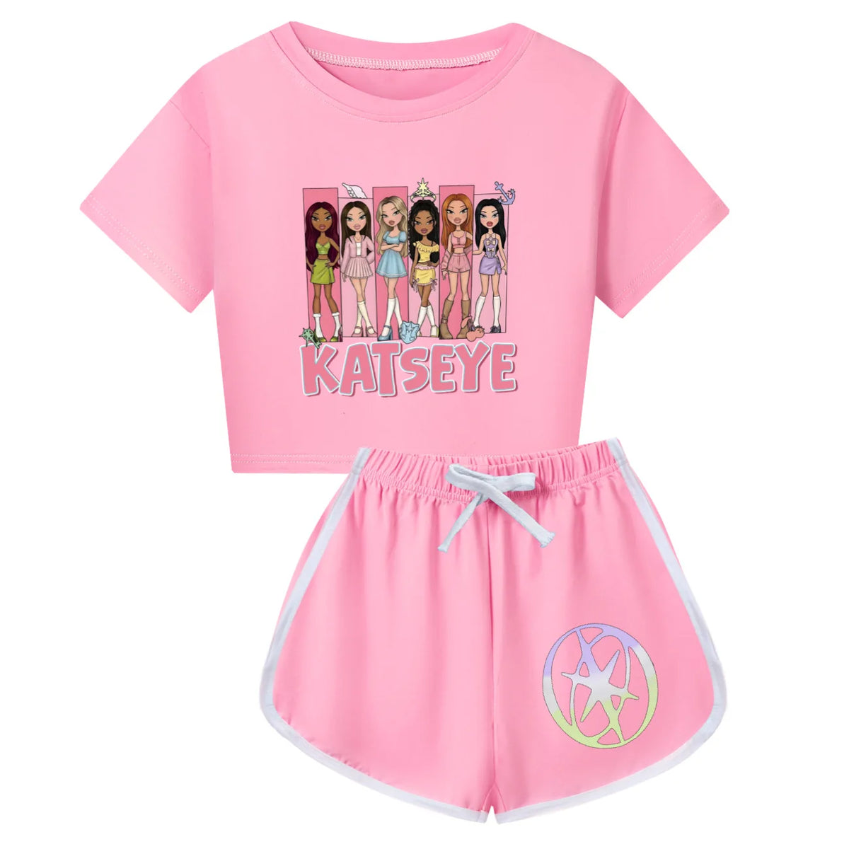 KATSEYE Kids Pajamas Set Cute Katseye Beautiful Chaos Short Sleeve Sleepwear for Toddler Boys Girls Summer Nightwear Sport Wear