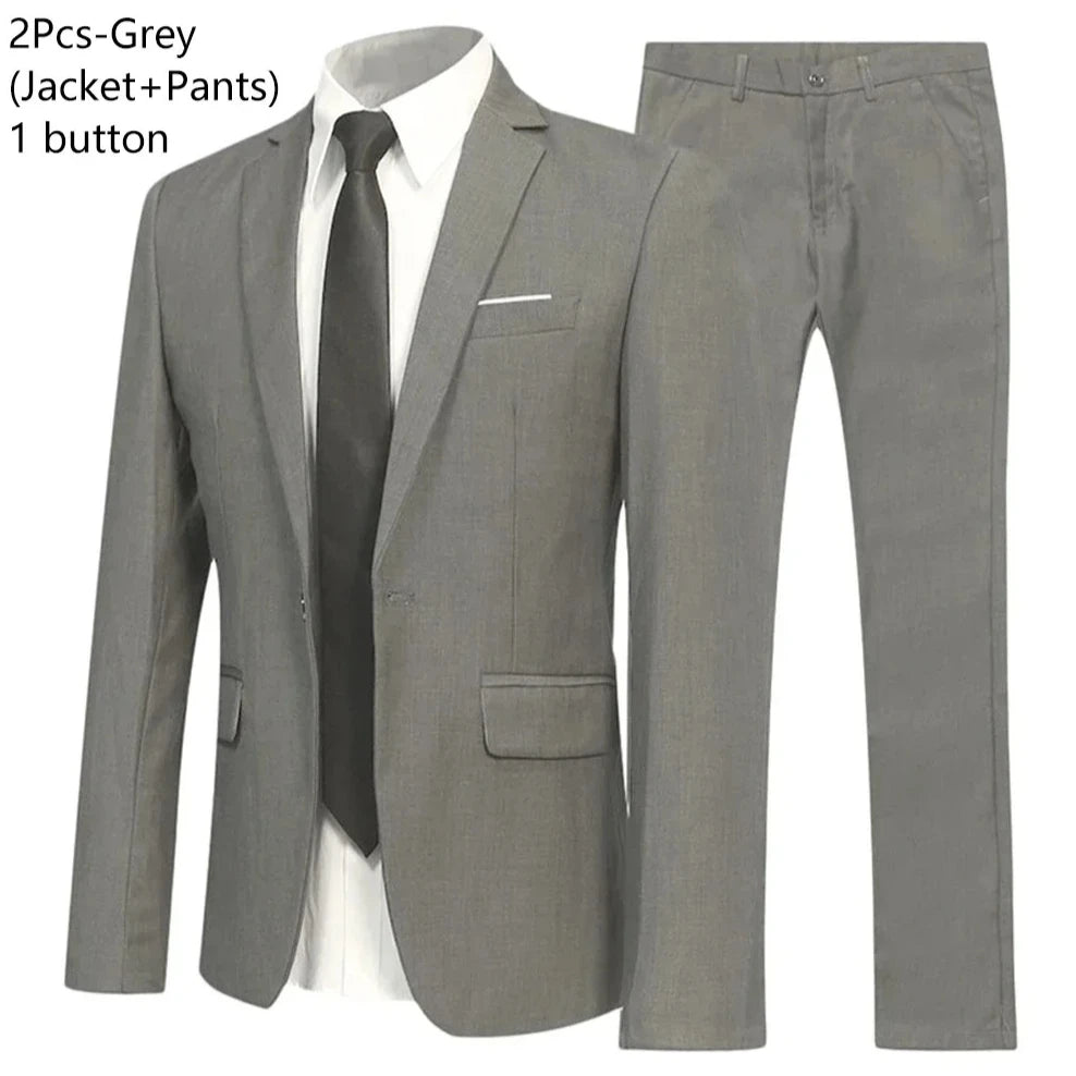 Men Suits Set  2 Pieces Jackets Pants For Wedding Elegant Slim Fit Blazers Formal Outfit Fashion Classic Full 2025 Costume