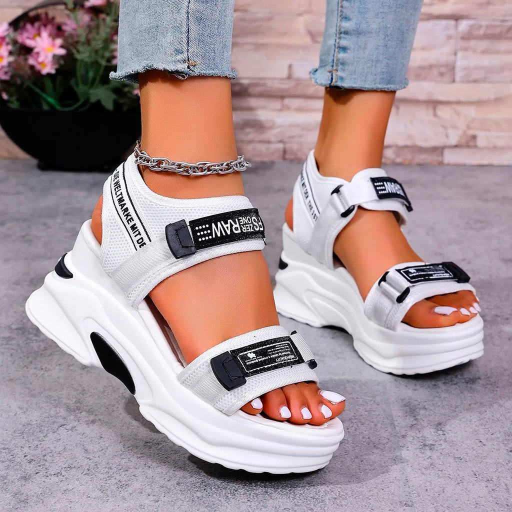 Women Platform Wedge Sandals Summer Fashion New Comfortable Shoes for Women Light Casual Velcro Beach Sandals Zapatos De Mujer