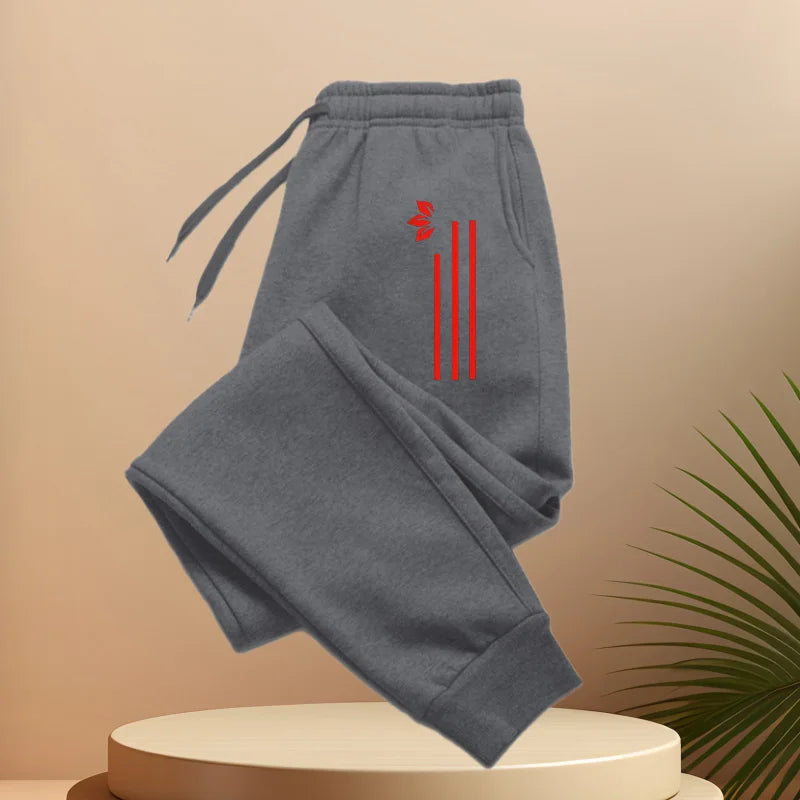 Men's classic sports pants, jogging pants, fashionable sports sweatpants, featuring "pattern printing, waist drawstring
