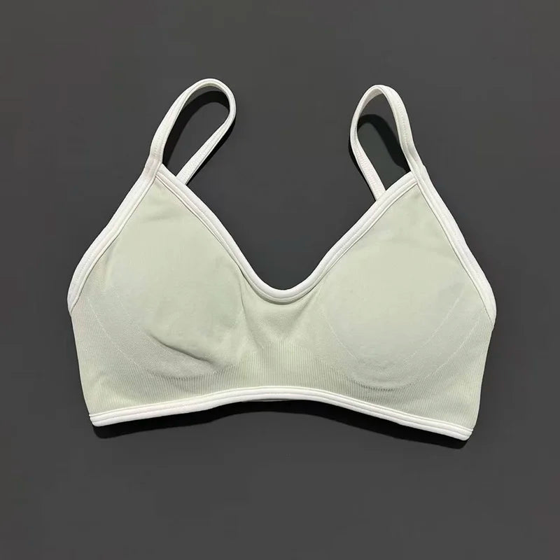 Sports Bra For Women Padded Wireless Yoga Bra Seamless Breathable Shockproof Gym Workout Crop Top Adjustable Straps Bralette