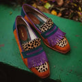 Women Loafers Spring Slip on Woman Leopard Print Tassel Designer Flat Shoes British Style Retro Breathable Comfortable Flat Shoe