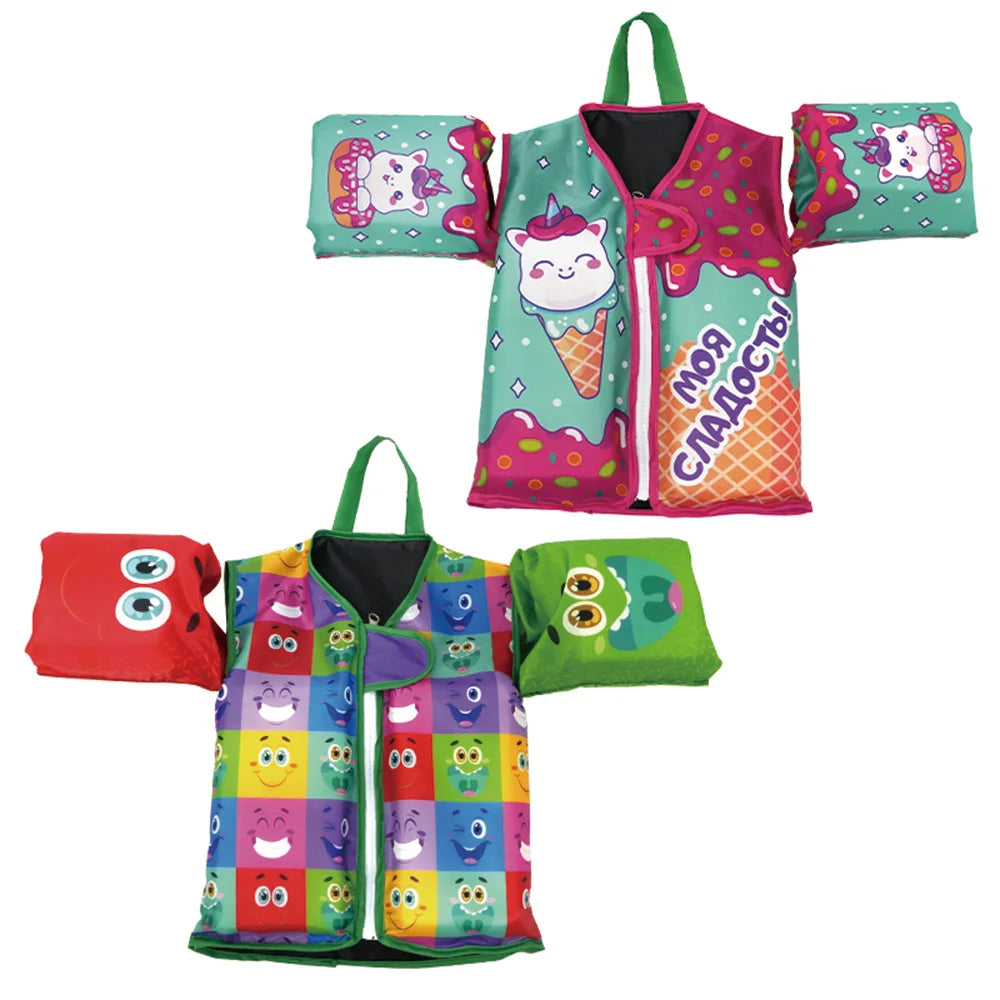 Kids Swimming Vest Unisex Float Jacket with Arm Buoyancy Life Saving Vest Water Safety Swimwear for Boys And Girls