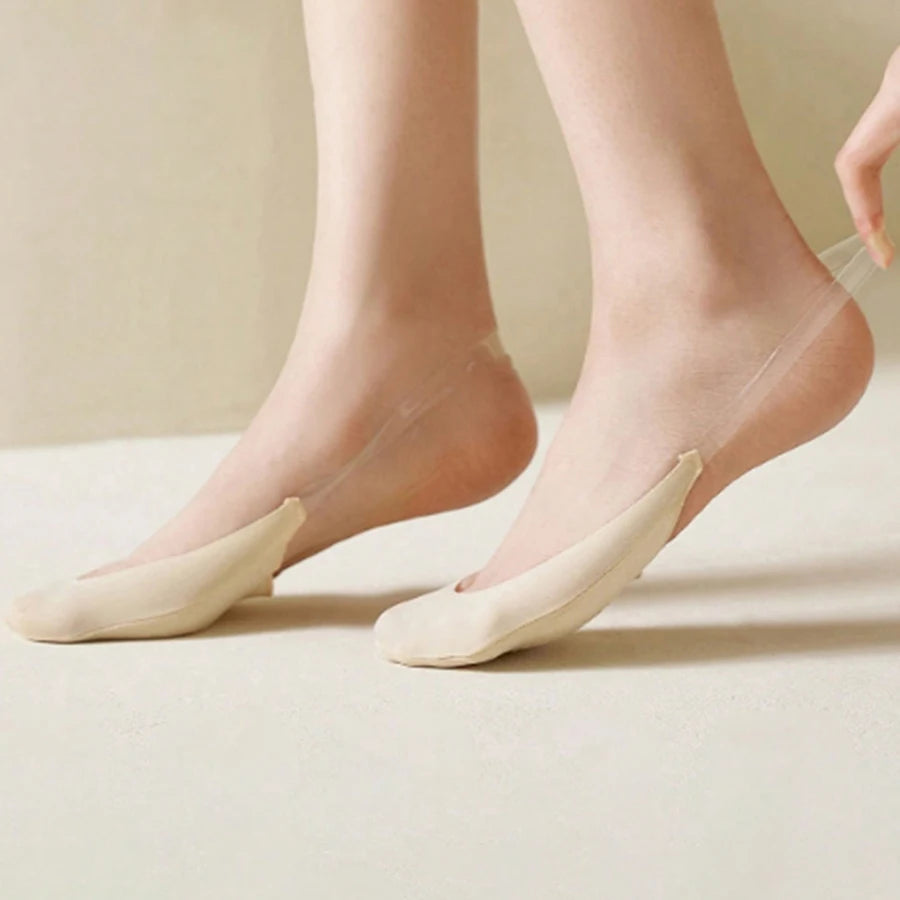 Women's Socks Breathable Invisible Half Feet No Show Low Cut Boat Socks Invisible Ice Skil Suspender Sock Ladies Sokken
