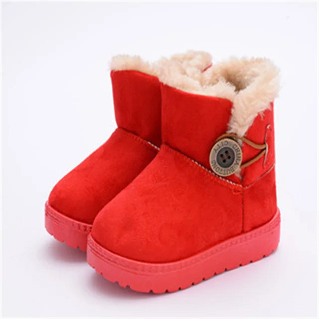 Warm Kids Snow Boots For Children New Toddler Winter Princess Child Shoes Non-slip Flat Round Toe Girls Baby Lovely Boots