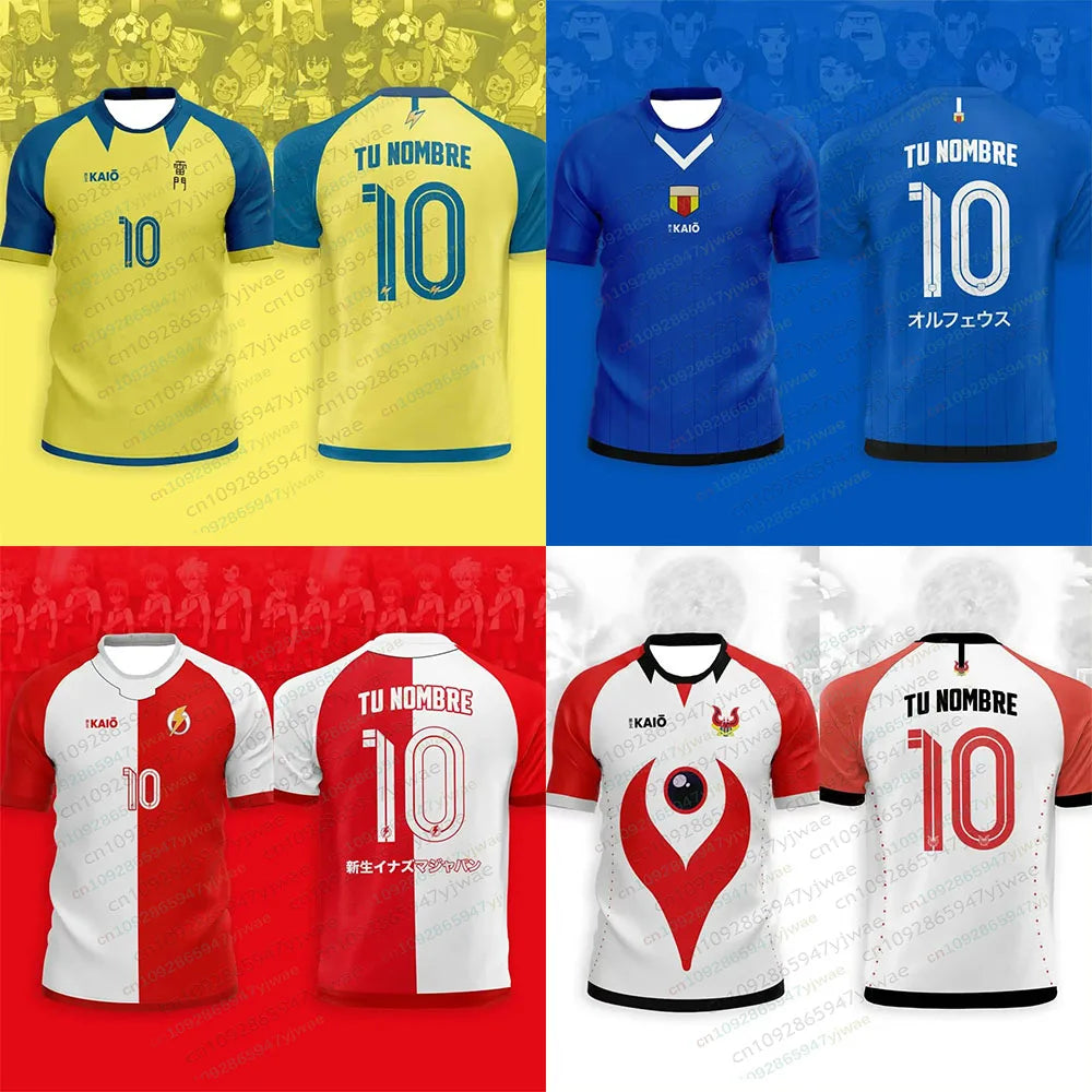 Kid's Football Jersey Japanese Animation T-shirt Inazuma Eleven  Short-sleeved Summer Outdoor Training Sports Tee Adult T-shirt