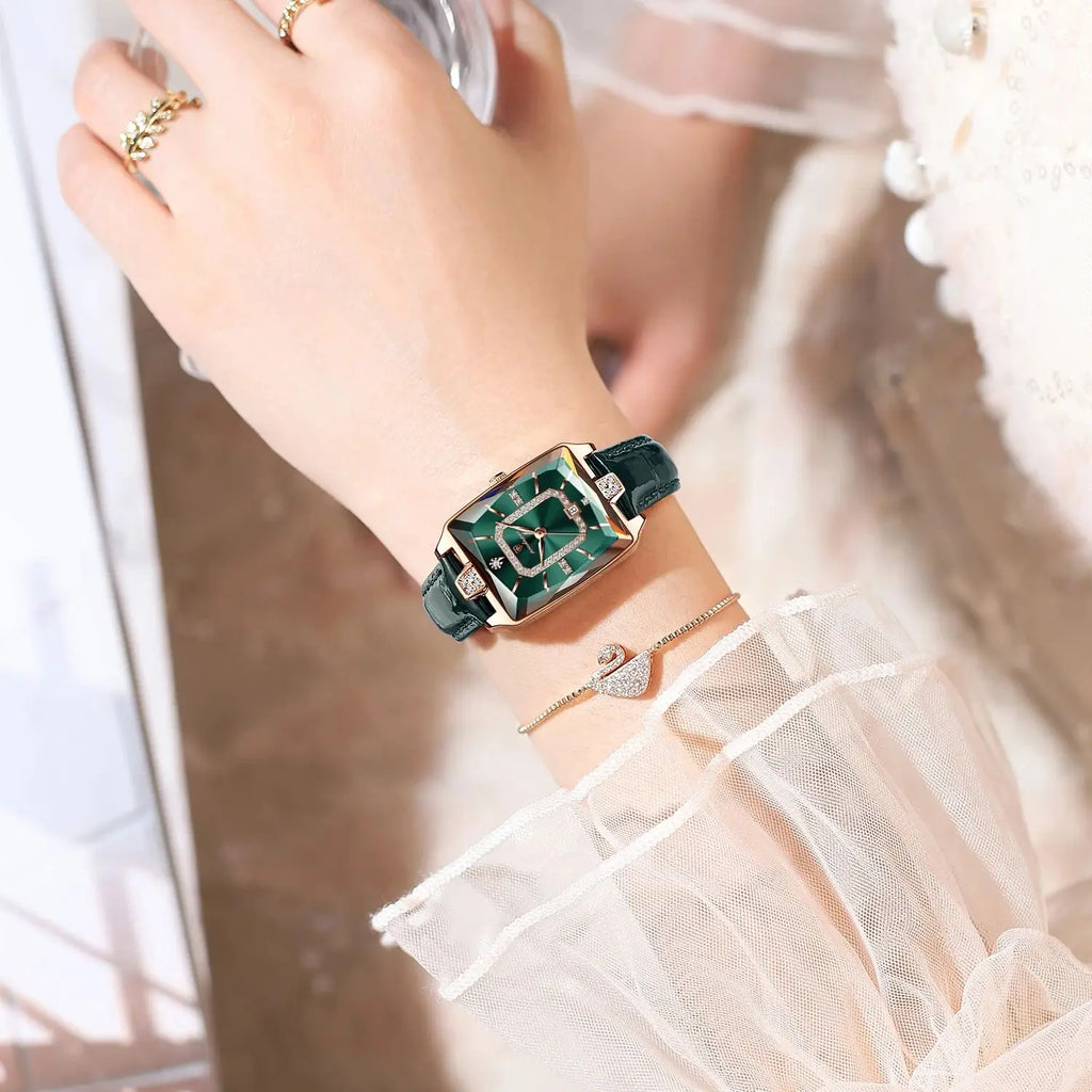 POEDAGAR Top High Quality Women Wristwatch Waterproof Date Leather Watch For Woman Quartz Luxury Rectangle Women's Watches Reloj