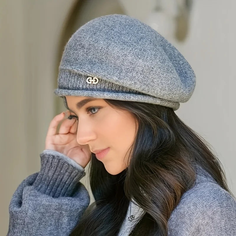 1 Piece of Fashionable and Versatile Knitted Hat for Women in Autumn and Winter, Comfortable and Warm, Wearable for Cycling