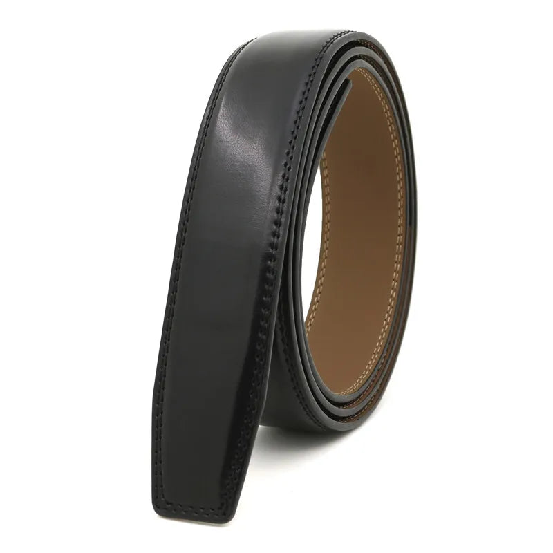 Men's Automatic Buckle Belts No Buckle Belt Brand Belt Men High Quality Male Genuine Strap Jeans Belt 3.5cm Mens Belts Luxury