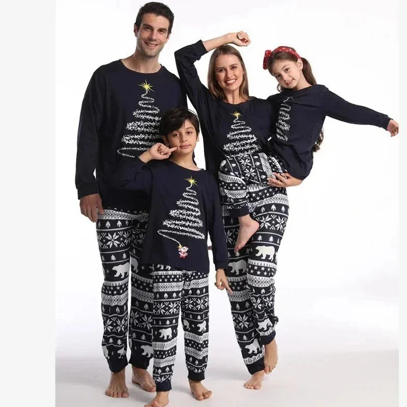2026 New Family Christmas Pajamas Mom Dad Kids Matching Clothing Set Baby Romper Pajamas Sets Soft Loose 2 Pieces Suit Homewear