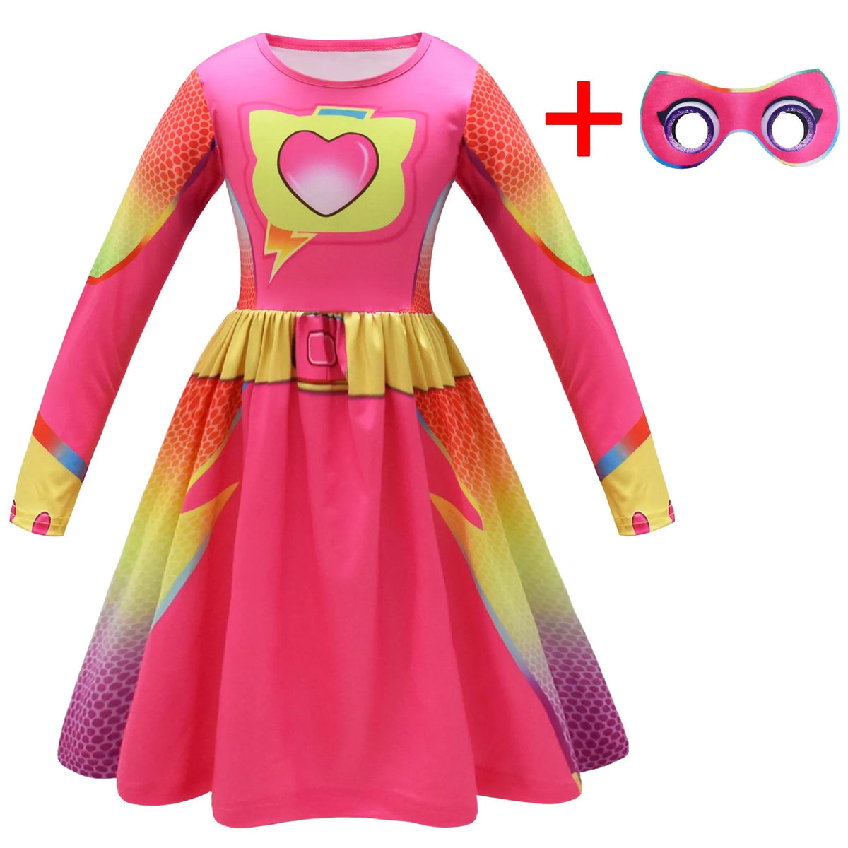 Kids Fly Sleeve Casual Dress Girls SuperKitties Costumes Cosplay Princess Dresses Fashionable trend dress Birthday Vestidos Gift