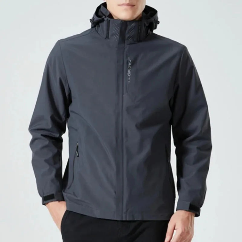 Men's Outdoor Hooded Jacket Autumn Spring Hot Sale Windbreaker Waterproof Climbing Hiking Punching Jacket Male Clothing