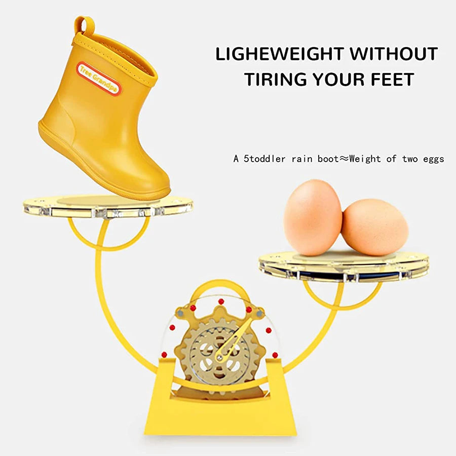 Toddler Rain Boots Baby Kids Easy-on Rubber Rain shoes Children Waterproof Shoes for Boys Girls Soft Toddler Rubber Shoes