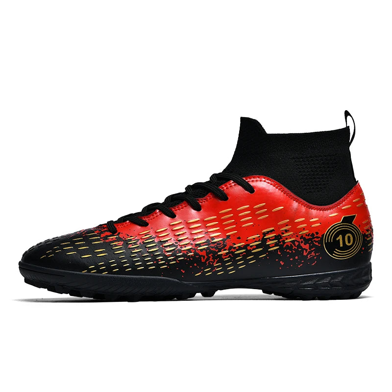 2024 Men's Soccer Shoes  Non-Slip AG/TF Soccer Cleats Ankle Boots Unisex Large Size Ultralight Football Boots Boys Sneakers
