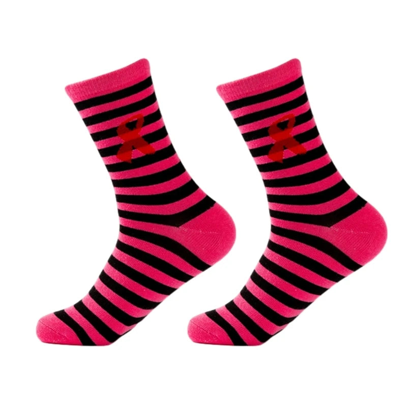 Womens Breast Cancers Awareness Socks,Soft Pink Ribbon Sport Socks Gifts