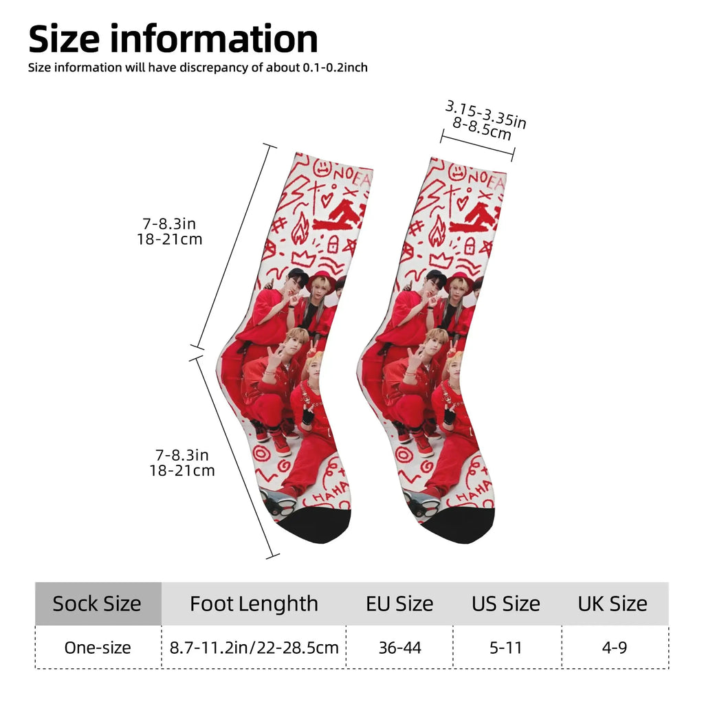 Stockings for Kids  Design Gothic Socks Autumn Socks KPOP S-Strays Band Hyunjin  Felix Bang Chan Men Outdoor Quality Socks