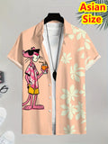 New Man Shirts Casual Lapel Cartoon Tiger Print Shirts Summer Seaside Holiday Style Tops Y2k Clothes Mens Shirts Luxury Designer