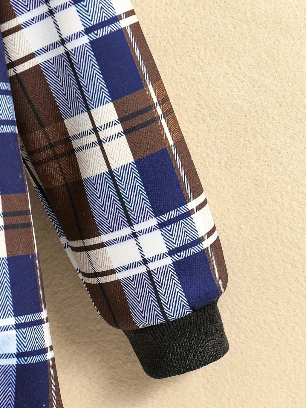 Children's Hooded Jacket Autumn Winter Casual Elegant Fleece Plaid Zipper Long Sleeved Top for Kids