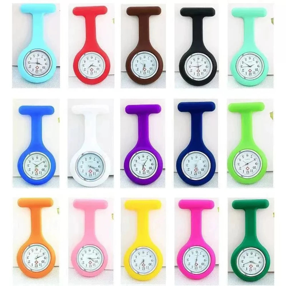 Nurse Watch for Women Men, Silicone Lapel Pin Pocket Fob Doctor Pocket Lapel Clip On Watch for Week Doctor Nurse Birthday Gifts