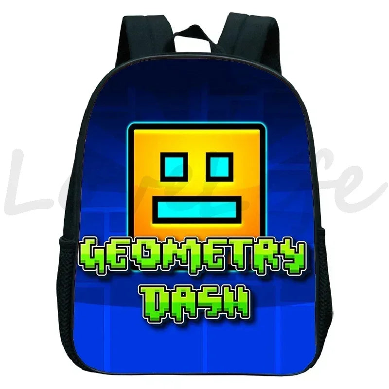 Children Backpack Anime Small Bookbag Kids Cartoon School Bags  Angry Geometry Dash Kindergarten Backpacks Boys Girls Rucksack