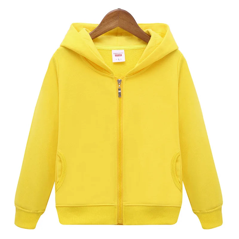 Boys Girls Hoodies Casual Zipper Outerwear Spring Autumn Long Sleeve Teen Hooded Sweatshirt School Kids Tops Clothes Sprotswear