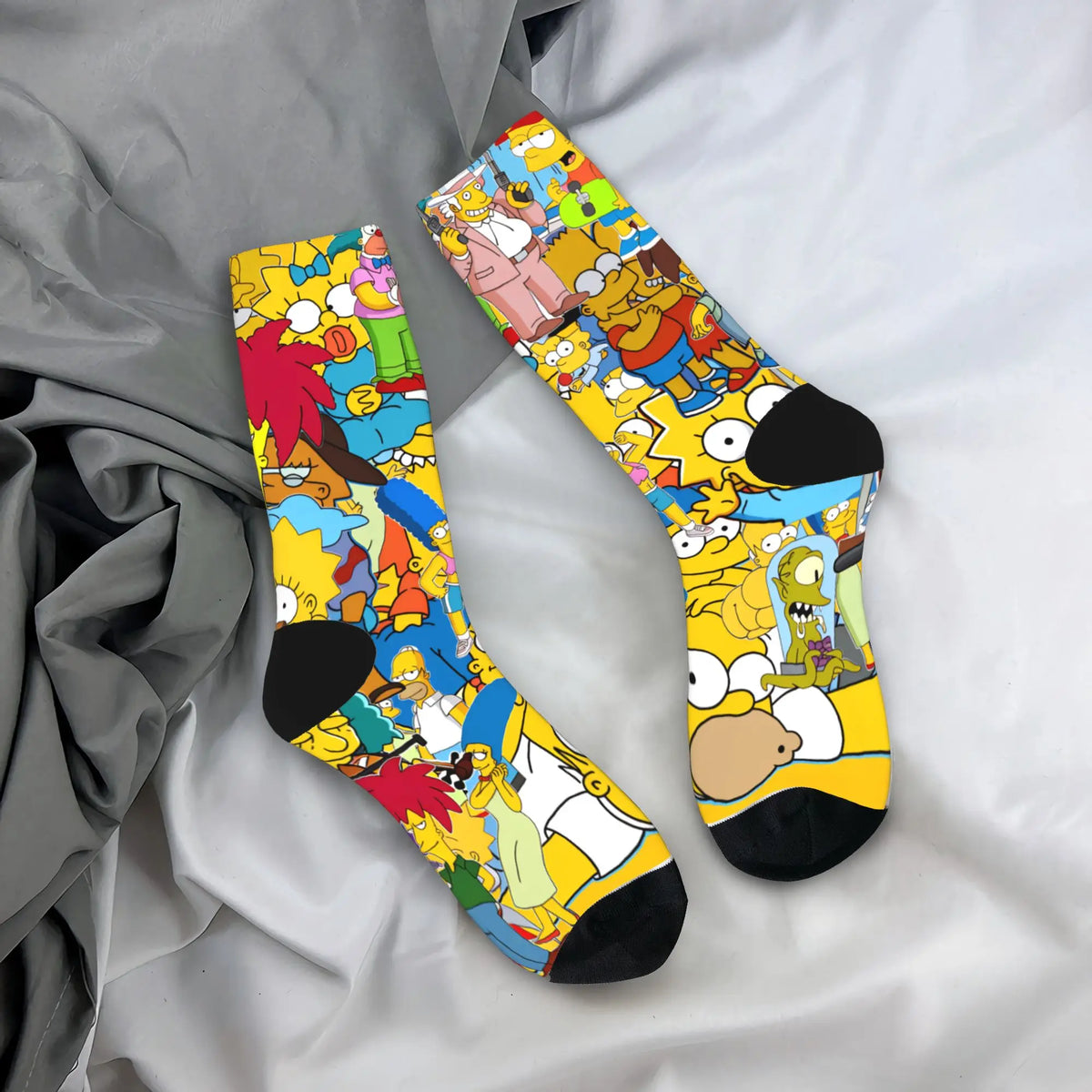 Homer S-Simpsons And Friends Meme Stockings Novelty Socks Unisex Men Breathable Socks Autumn Running Pattern Anti Socks Gift