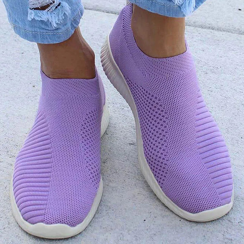 Women's Sports Shoes White Sneaker Shoes For Woman Slip on Breather Sneakers Women Casual Shoes Flats Casual Sneaker Lightweight